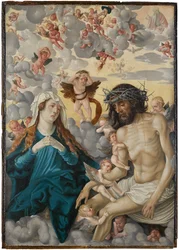 Le Christ homme de douleurs, pleuré par Marie et les anges