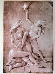 Trois sorcières, dessin de Hans Baldung, dit Grien (1484-1545)