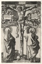 Le Christ en croix entre la Vierge et Saint Jean