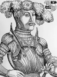Portrait de Philippe Ier, Landgrave de Hesse, dit le Magnanime, gravure par Hans Brosamer