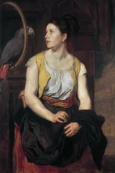 Jeune fille au perroquet