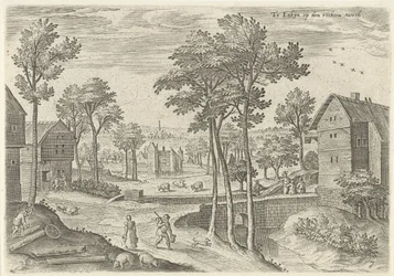 Vue de la rue principale de Laken (Te Laken op den rechten wech, Vues des environs de Bruxelles)