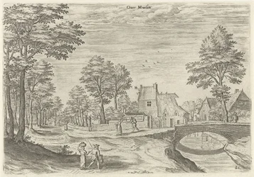 Vue sur la route vers la porte de la ville de Bruxelles Overmolen