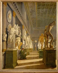 La salle des antiquités du palais de Charlottenborg, Copenhague ... (peinture sur toile)
