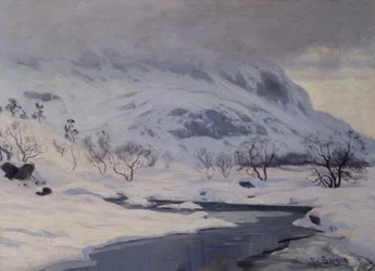 Paysage de montagne, hiver