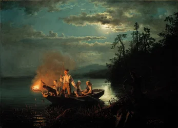 Pêche à la lance de nuit sur le lac Krøderen