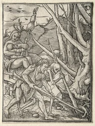 La Danse de la Mort: Adam labourant la terre