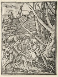 La Danse de la Mort : Adam labourant la terre