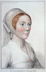 Portrait de Catherine Howard (1520-42) gravé par Francesco Bartolozzi (1727-1815) 1796