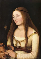 Katharina Schwarz avec les attributs de sa sainte éponyme