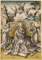 Madone et anges dans un paysage, vers 1500