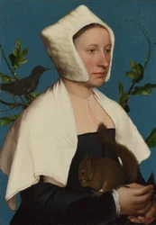 Une dame avec un écureuil et un étourneau (Anne Lovell ) 