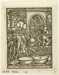 Danse macabre, planche 39 des gravures sur bois tirées de livres du XVIe siècle