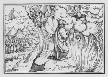 La présence redoutable de Dieu sur la montagne, Exode XIX, 18