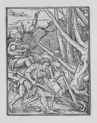 Adam creusant, de La Danse de la Mort, vers 1526, publié en 1538