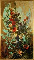 Blumenstueck - Nature morte aux fleurs ... (peinture sur toile)