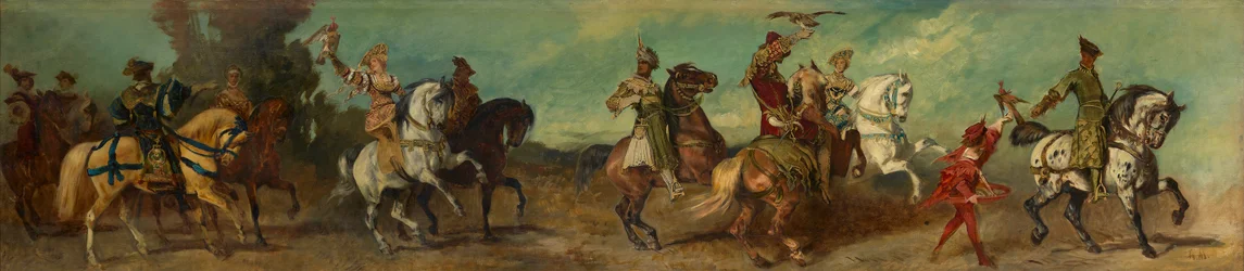 Projet pour le cortège festif de 1879 - La chasse au faucon