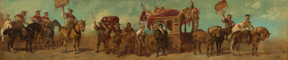 Projet pour le cortège festif de 1879 - Les charrons, selliers, fabricants de courroies et fabricants de bourses