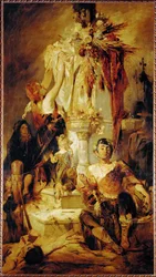 Scène de sacrifice ... (peinture sur toile)