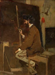 Autoportrait devant le chevalet, avant 1868