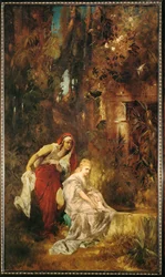Blanche-Neige endormie ... (peinture sur toile)
