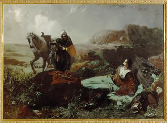 La mort du comte de Pappenheim, général pendant la guerre de Trente Ans ... (peinture sur toile)