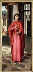 Triptyque de John Donne : volet droit, Saint John Evangelist, nom-saint de Sir John Donne (huile sur chêne)