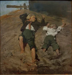 Garçons dans la paille