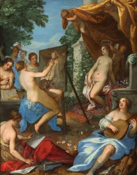Allégorie des arts avec Pictura peignant Vénus