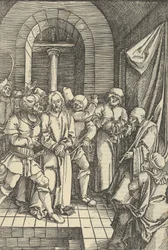 Christ devant Anne, du Speculum passionis domini nostri Ihesu Christi