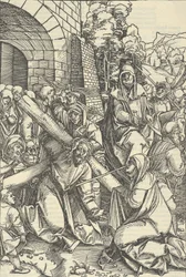 Le portement de la croix, du Speculum passionis domini nostri Ihesu Christi