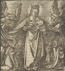 La Madone de la Miséricorde, de Hymmelwagen auff dem, wer wol lebt..., 1517