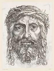 Grande tête du Christ avec couronne d