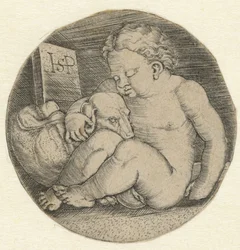 Jeune fille nue avec un chien