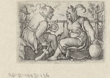 Bouffon avec phallus et bouffonne