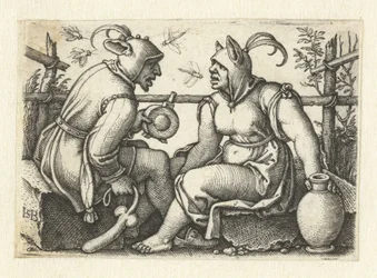 Bouffon avec phallus et bouffon féminin