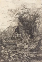 Paysage avec un moulin à eau, 1553