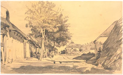 Rue de village ensoleillée