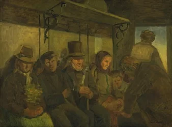 Voyageurs dans un compartiment de troisième classe