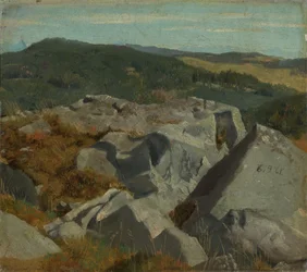 Vue de rochers et de crêtes montagneuses