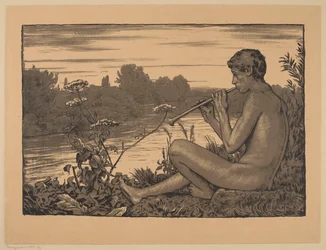 Un faune jouant de la flûte