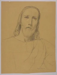 Tête du Christ, verso : Crucifixion du Christ