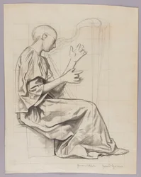 Femme jouant de la harpe