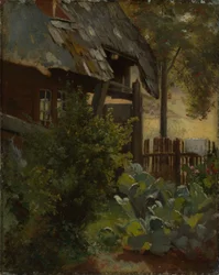 Jardin de choux avec coin de maison