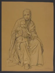 Marie avec Jésus sur ses genoux
