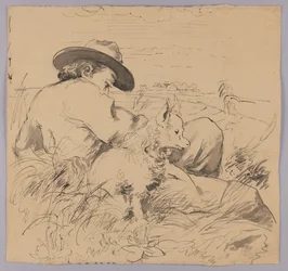 Homme couché dans l