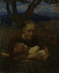 Mère et enfant dans un jardin