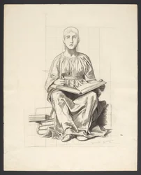 Figure allégorique avec un livre