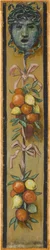 Frise murale de la salle de musique de la maison Pringsheim, Munich: tête de Méduse, bouquets d