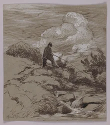 Pêcheur au bord d